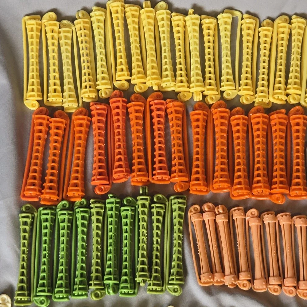Vintage Perm Rods Hair Curlers Large Mixed Lot Assorted Colors Sizes Salon